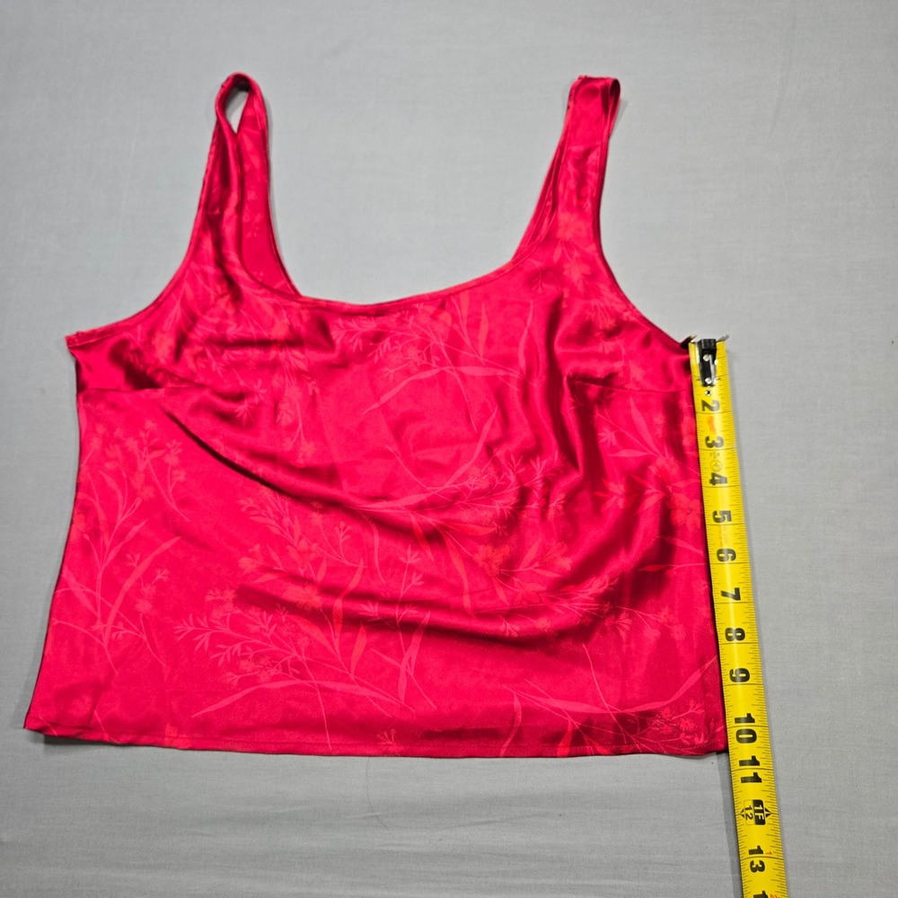 VTG Victorias Secret Red‎ Floral Satin Cami Tank Top Dark Romantic Y2K Romantic - Picture 5 of 6